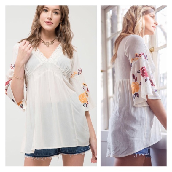 Embroidered boho lace tunic - Picture 4 of 7